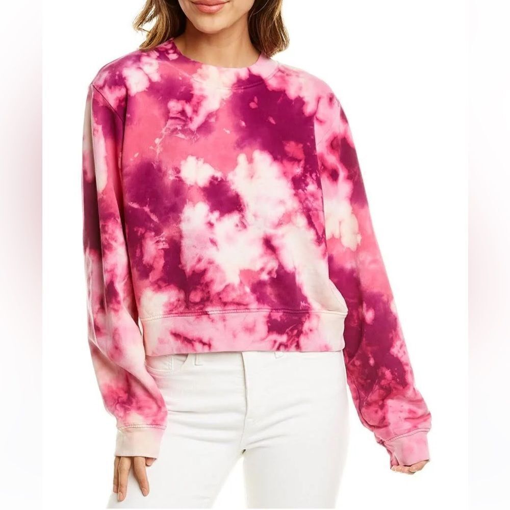 Cotton Citizen MILAN CREW SWEATSHIRT in pink tie dye size XS